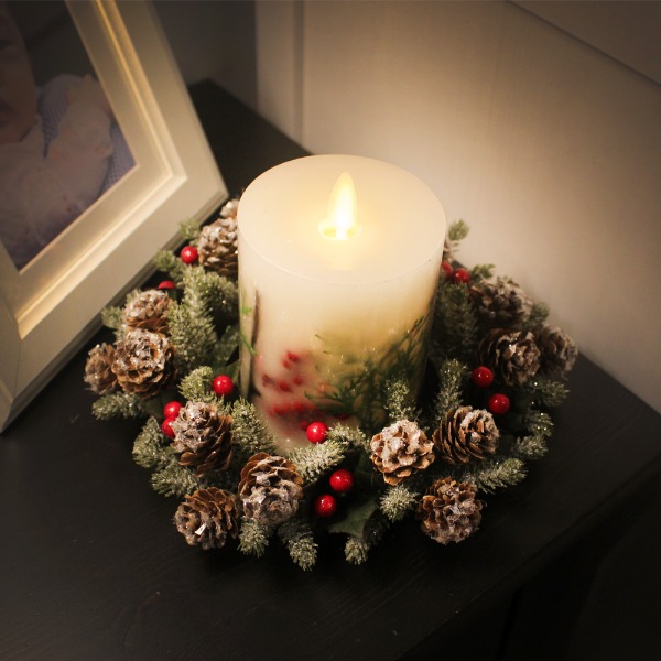 네모네 - 크리스마스 캔들 리스 LED 조명/무드등