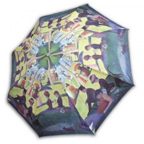 네모네 - 명화 쇠라 일요일오후 우산(자동우산,5단미니)