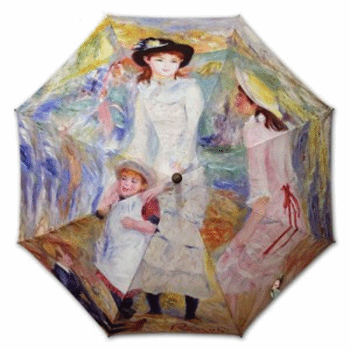 네모네 - 명화 르누아르 건지섬 바닷가의 아이들 우산(자동우산,5단미니,3단자동,이중자동)